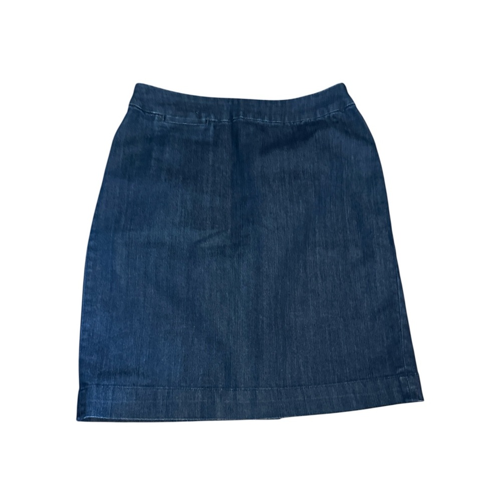 Coldwater Creek Women's Dark Wash Blue Denim Jean Stretch Skirt size 10